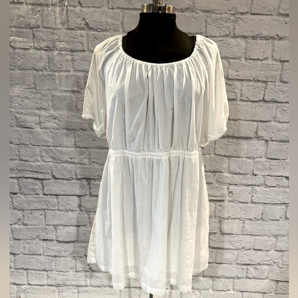 White Tie Back Boho Beach/Festival Dress Plus